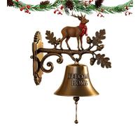 Christmas Jingle Bell - Iron Hanging Decoration 18x18cm | Festive Wall Hanging Bell | Decorative Shaking Doorbell For Christmas Party, Holiday Décor And Home Entrance