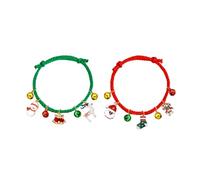 Christmas Jingle Bell Woven Wrap Bracelet for Women Men Snowman Snowflake Santa Claus Xmas Tree Handmade Ankle Bracelets Braided Friendship Adjustable Perfect for Matching Accessory Party Favors 2PCS