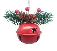 Christmas Jingle Bells - Red White Green Bell Ornaments | Metal Holiday Decorations for Tree Mantel Table Window DIY Craft Home Seasonal Christmas Tree Decor Pendant Hanging