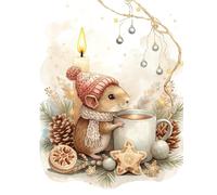 Christmas Journal - Cute Mouse Notebook for Cozy Winter Writing: Lined pages with date space, snowflake accents, and personalization page