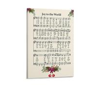 Christmas Joy to The World Hymn Music Sheet Wall Art Paintings Canvas Prints Poster Artwork for Living Room Bedroom Bathroom Office Home Decor 12x18inch(30x45cm)