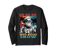 Christmas July Ho Who Needs Snow Santa Beach Summer Vacation Long Sleeve T-Shirt