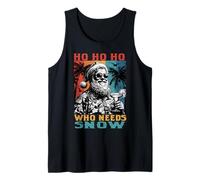 Christmas July Ho Who Needs Snow Santa Beach Summer Vacation Tank Top