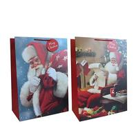Christmas Jumbo Gift Bag - Christmas Santa Print Super Jumbo Holiday Present Bag for Xmas Presents, Seasonal Hampers & Festive Wrapping
