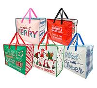 Christmas Jumbo Laundry Bags | Gift Bags | Fancy Storage Bags | Superstrong, Waterproof, Huge | Zipper & Handles | Assorted Designs - Storge or Moving Bags