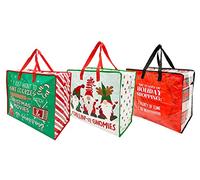 Christmas Jumbo Laundry Bags | Gift Bags | Fancy Storage Bags | Superstrong, Waterproof, Huge | Zipper & Handles | Assorted Designs - Storge or Moving Bags