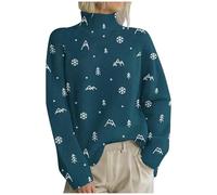 Christmas Jumper 2025 Christmas Jumpers For Women UK Women's Jumpers Cozy Winter Style Comfy Festive Sweater - Casual High Neck Pullover for Winter Holidays