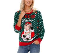 Christmas Jumper 2025 Christmas Jumpers For Women UK Women's Jumpers Night Office Party Festive Pullover Sweater with Hidden Beverage Pouch - Printed Design for Holiday Parties and Cozy Winter Wear