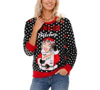 Christmas Jumper 2025 Christmas Jumpers For Women UK Women's Jumpers Night Office Party Festive Pullover Sweater with Hidden Beverage Pouch - Printed Design for Holiday Parties and Cozy Winter Wear