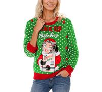 Christmas Jumper 2025 Christmas Jumpers For Women UK Women's Jumpers Night Office Party Festive Pullover Sweater with Hidden Beverage Pouch - Printed Design for Holiday Parties and Cozy Winter Wear