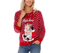 Christmas Jumper 2025 Christmas Jumpers For Women UK Women's Jumpers Night Office Party Festive Pullover Sweater with Hidden Beverage Pouch - Printed Design for Holiday Parties and Cozy Winter Wear