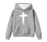 Christmas Jumper Boys 12-13 - Unisex Adult I All Things Through Christ Who Strengthens (Grey, 6-7 Years)