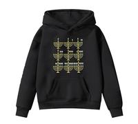 Christmas Jumper Boys 8 - Chanukah Menorah Print Warm (Black, 10-11 Years)