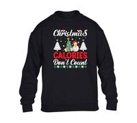 Christmas Jumper Calories Don't Count Mens SweatShirt Funny Retro Humor Sweat Black - XX-Large