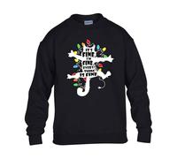 Christmas Jumper Cat Sweatshirt for Men and Kids Its Fine Im Fine Funny Holiday Design Christmas Jumper Gift Cat Lovers Festive Humor for Holidays Black - Youth X-Large (Age 12-13)