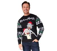 Christmas Jumper Crew Neck Rick & Morty Black XXL