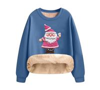 Christmas Jumper Fleece Sale Clearance Christmas Sweatshirt for Women UK Xmas Sweaters Long Sleeve Shirts Santa Elf Tee Shirts Sports Aesthetic Blouse Tops Comfortable Loose Blouses Top