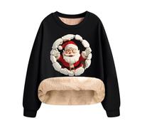 Christmas Jumper Fleece Sale Clearance Christmas Sweatshirt for Women UK Xmas Sweaters Long Sleeve Shirts Santa Elf Tee Shirts Sports Aesthetic Blouse Tops Comfortable Loose Blouses Top