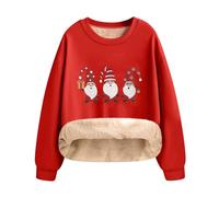 Christmas Jumper Fleece Sale Clearance Christmas Sweatshirt for Women UK Xmas Sweaters Long Sleeve Shirts Santa Elf Tee Shirts Sports Aesthetic Blouse Tops Comfortable Loose Blouses Top