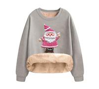 Christmas Jumper Fleece Sale Clearance Christmas Sweatshirt for Women UK Xmas Sweaters Long Sleeve Shirts Santa Elf Tee Shirts Sports Aesthetic Blouse Tops Comfortable Loose Blouses Top