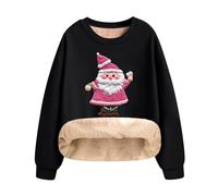 Christmas Jumper Fleece Sale Clearance Christmas Sweatshirt for Women UK Xmas Sweaters Long Sleeve Shirts Santa Elf Tee Shirts Sports Aesthetic Blouse Tops Comfortable Loose Blouses Top