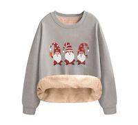 Christmas Jumper Fleece Sale Clearance Christmas Sweatshirt for Women UK Xmas Sweaters Long Sleeve Shirts Santa Elf Tee Shirts Sports Aesthetic Blouse Tops Comfortable Loose Blouses Top