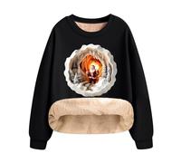 Christmas Jumper Fleece Sale Clearance Christmas Sweatshirt for Women UK Xmas Sweaters Long Sleeve Shirts Santa Elf Tee Shirts Sports Aesthetic Blouse Tops Comfortable Loose Blouses Top