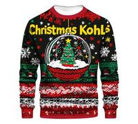 Christmas Jumper for Men Snowman Sweatshirt Xmas Pullover Christmas Tree Sweaters Snowflakes Jumpers Long Sleeve Tops Colorblock Sweatshirts Crew Neck Pullovers Novelty Ugly Sweater Plus Size