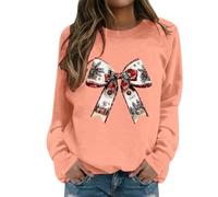 Christmas Jumper Funny,Women’s Hoodless Sweatshirt Casual Print Crewneck Fleece Top for Everyday Wear - Cozy Winter Sweater for Autumn and Holiday Season Comfort (Watermelon Red, L)