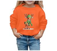 Christmas Jumper Girls Long Sleeve Fleece Christmas Sweatshirt for Children, Warm Christmas Jumper with Christmas Print Casual Christmas Costume Christmas Outfit for Teenagers Girls