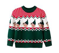 Christmas Jumper Kids 10 To 11, Kids Cartoon Round Neck Sweater For Boys And Girls Elastic Pullover Knitted For Autumn And Winter Perfect For Holiday Celebrations (Green, 5-6 Years)