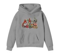 Christmas Jumper Kids 7-8 Sweatshirt - Kids Pullover Hoodie Festive Print Cozy Fleece Top Soft Playwear for Girls and Boys Holiday Family Outfit Design (Grey 7-8 Years)