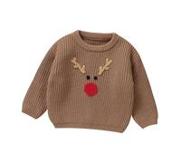 Christmas Jumper Kids,Long Sleeve Crew Neck Funny Xmas Tree Snowman Print Jumpers Cute Reindeer Pullover Santa Top Winter Kids Clothes Boys Novelty Funny Naughty Theme Kids Xmas Warm Pullover Knit