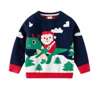 Christmas Jumper Kinedr Funny Christmas Jumper Kinedr Knitted Christmas Sweater with Dinosaur and Santa Print Christmas Jumper Christmas Sweatshirt Knitted Jumper Christmas Costume
