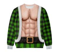 Christmas Jumper Men Funny 3D Printed Hairy Chest Christmas Jumper | Unisex Hairy Body Custom Funny Ugly Sweatshirt Novelty Father Christmas Graphic Pullover xmas gifts for Him