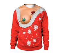 Christmas Jumper Men Ladies Womens Funny Ugly Christmas Jumpers for Women Merry Christmas Sweatshirt Xmas Jumper Rude Reindeer Cute Novelty Personalised Bad Plus Size Santa Cat Christmas Jumper Adult