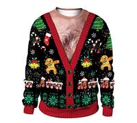 Christmas Jumper Men Ladies Womens Funny Ugly Christmas Jumpers for Women Merry Christmas Sweatshirt Xmas Jumper Rude Reindeer Cute Novelty Personalised Plus Size Santa Cat Christmas Jumper Adult L