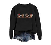 Christmas Jumper Tops Women Striped Pajamas Matching Christmas pjs for Family Ugly Jumper Sweatshirts for Women Cosy Xmas Jumpers UK Ugly Ladies Vests Xmas his and Hers