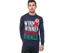 Christmas Jumper Winner Winner Chicken Dinner Novelty Xmas Knit Sweater Midnight Blue