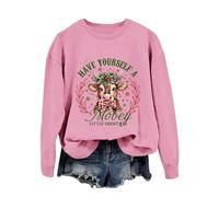 Christmas Jumper Women Oversized Sweatshirt, Cute Long Sleeve Xmas Print Jumpers Ugly Loose Fit Sweatshirts Casual Pullover Longshirt Elegant Kostüm Tops