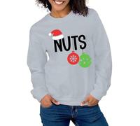 Christmas Jumper Women,Women's Hoodless Sweatshirt Christmas Couples Matching Pullover Top for Festive Chest Design Holiday Family Wear Cozy Holiday Sweater for Women (Grey, L)