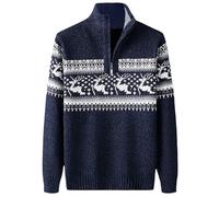 Christmas Jumpers For Men Mens Christmas Jumpers Mens Jumper Cozy Winter Style Autumn And Winter Fashion Casual Standing Neck Half Zip Long Sleeve Sweater