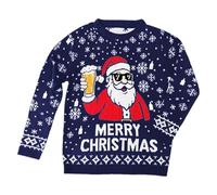 Christmas Jumpers for Men Turtle Neck Ugly Sweater Xmas UK Funny Quarter Zip Knitted Halloween Long Sleeve Mens Jumper Unisex Novelty V Ladies Navy-A 3XL