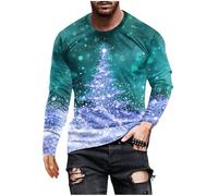 Christmas Jumpers for Men: UK Clearance Xmas Sweatshirts - Crew Neck Pullover, Long Sleeve 3D Printed Cotton Tshirts - Novelty Sweater Christmas Costume