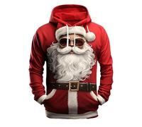 Christmas Jumpers for Men UK Funny Oversized Novelty Santa Clus Printed Xmas Hoodies Ugly Marry Christmas Sweatshirts with Pockets Mens Plus Szie Long Sleeve Pullover Sweater New Year Holiday Tops 3x