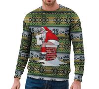 Christmas Jumpers for Men UK Funny Ugly Santa Print 3D Graphic Tops Oversized Novelty Xmas Sweatshirt Crew Neck Long Sleeve Pullover Sweater Mens Hilarious Fancy Party Blouses Shirts 6xl.5xl,4xl,3xl,s