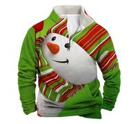 Christmas Jumpers for Men UK Retro Elf Snowman Santa Fairisle Reindeer Novelty Sweater Unisex Gifts Xmas Jumper Winter Pullover Business Sweatshirt Reindeer Costume Adult (Green,M)