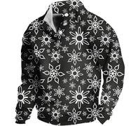 Christmas Jumpers for Men UK Unisex 3D Printed Casual Christmas Jumpers 3D Graphic Pullover Ugly Funny Xmas Long Sleeve Sweatshirts Work Longe Wear Elf Costume Men (Black,XXL)