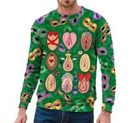 Christmas Jumpers for Men UK Xmas Reindeer Elf Novelty Pullover Funny Long Sleeve Pullover Sweater Winter Work Sweatshirt Cotton Casual Sweaters Top Snowman Fancy Dress Adult (Green,XL)