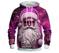Christmas Jumpers for Men Women Funny Cute Red Reindeer Santa Claus 3D Printed Graphic Pullover Ugly Funny Xmas Long Sleeve Hoodies or Crewneck Sweatshirts Winter and Holiday Parties